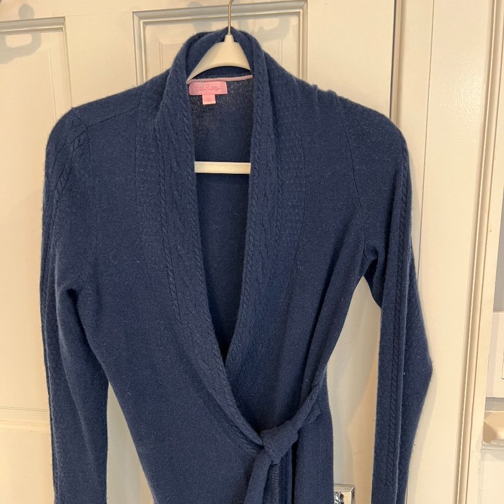 Lilly Pulitzer Navy Cashmere Wrap Sweater